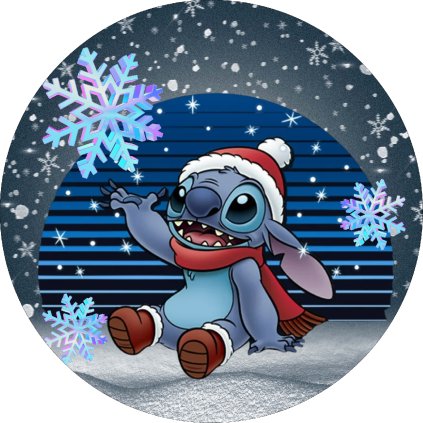 Jedlý papír Lilo & Stitch zima - vánoce