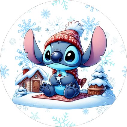 Jedlý papír Lilo & Stitch zima - vánoce