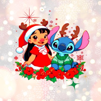 Jedlý papír Lilo & Stitch zima - vánoce