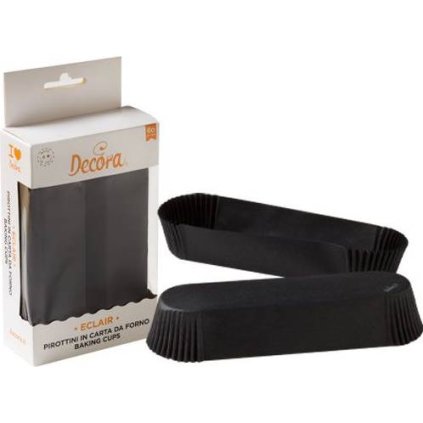 293123 papirove kosicky na eclair 135x33x28mm cerne 60ks decora