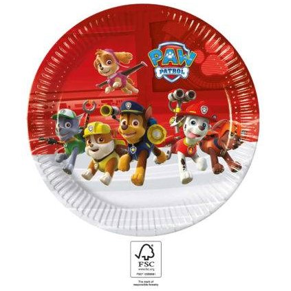 260115 1 papirovy talir na party 23cm paw patrol procos