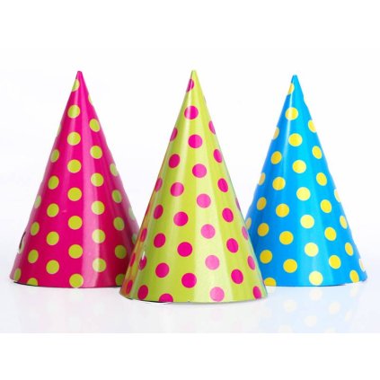 295814 party cepicky barevne s puntiky 6ks 16cm partydeco