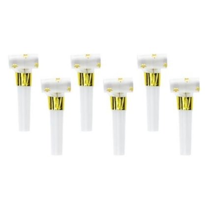 126992 1 partydeco frkacky bile se zlatymi hvezdickami 6 ks