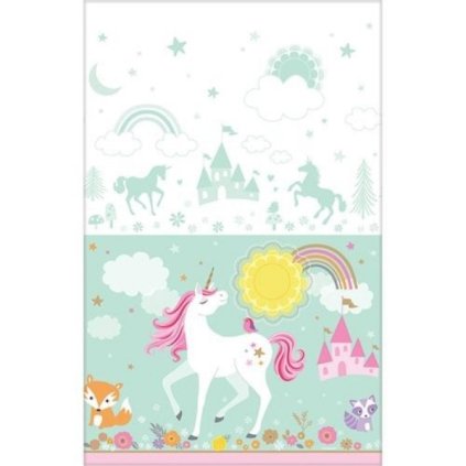 168842 plastovy ubrus na stul unicorn 137x243cm amscan