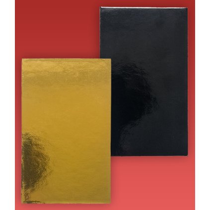 6923 podlozka minidezert 2400 10x6cm zlato cerna 100 ks bal