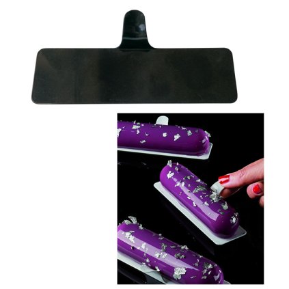 7124 podlozka s uchytem na dezert plast 13x3 8cm cerny 50 ks bal