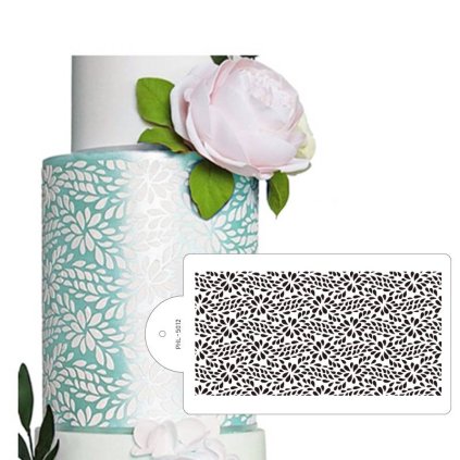 260529 stencil sablona na dort flowers 40x21cm