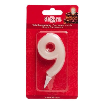 296639 svicka na dort cislo 9 svitici ve tme 6cm dekora