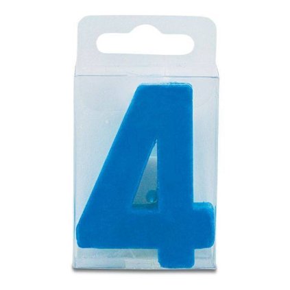 297002 svicka ve tvaru cislice 4 mini modra stadter