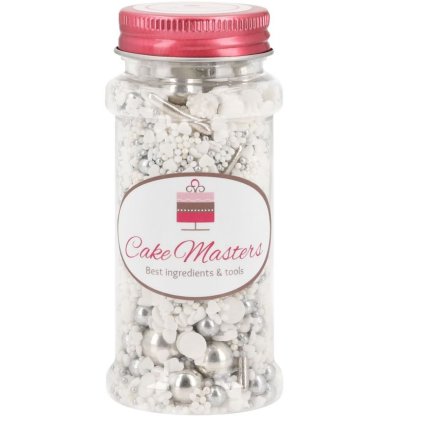 Zdobení na cukroví, dorty - LEDOVĚ BÍLÝ MIX, Německo 80g /17412