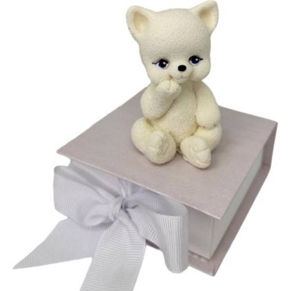 342608 cokoladova kocicka bila sedici 8cm k decor