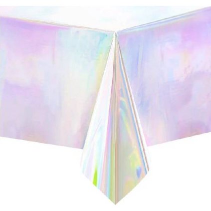 342401 ubrus duhove stribrny 274x137cm party pal