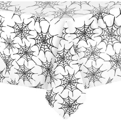 342407 ubrus bily pavuciny 274x137cm party pal