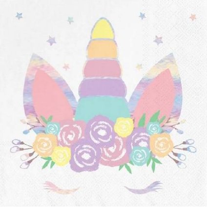 342419 papirove ubrousky unicorn 10ks 16x16cm party pal