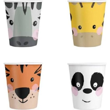 342446 papirove kelimky zviratka 220ml 6ks party pal