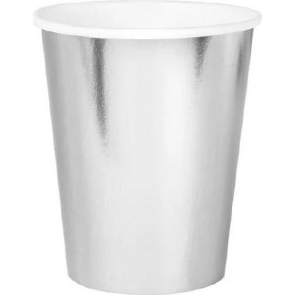 342461 papirove kelimky stribrne 220ml 6ks party pal