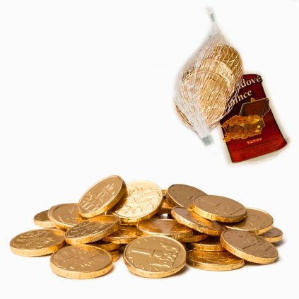 Zlaté čokoládové koruny – české mince 50g
