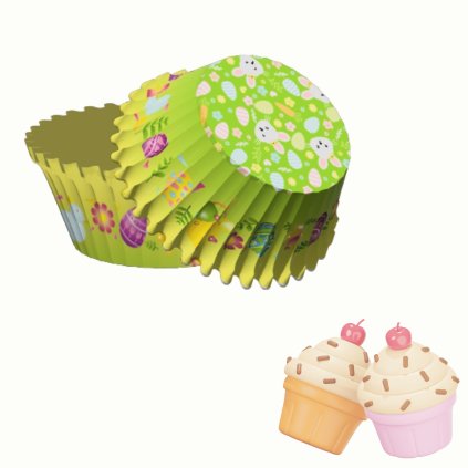 Cukrářské košíčky na muffiny - Zelené Velikonoce (50 ks)
