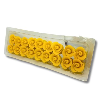 Růžičky 2,5 cm - ručně modelované 18 ks - žluté