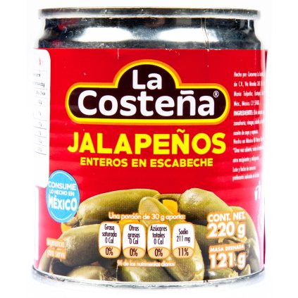 La Costeňa Jalapeno celé 220 g