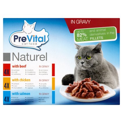 Prevital Kapsička hovězí-kuřecí-losos pro kočky 12 x 85 g | Multipack - cena za 1ks (85g)