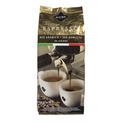 RIOBA Gold 80% Arabica káva zrno 1 kg