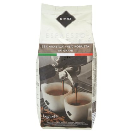 RIOBA Silver 55% Arabica káva zrno 1 kg
