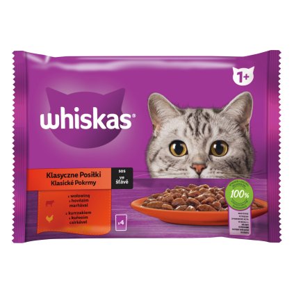 whiskas Klasik ve šťáve kapsička pro kočky 4 x 85 g