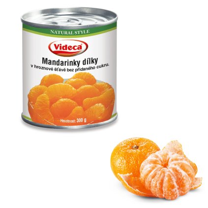 Mandarinky bez přidaného cukru v hroznové šťávě 314 ml