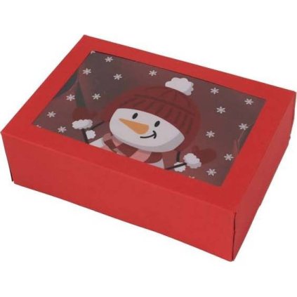 371537 krabicka na vanocni cukrovi snehulak 22x15x7cm cakesicq