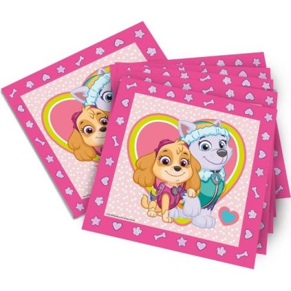 371606 papirove ubrousky paw patrol ruzove 33x33cm 20ks tib