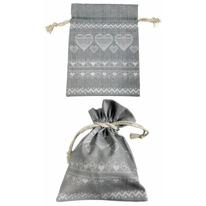 355595 alvarak bavlneny sacek se snurkou sedy se srdicky