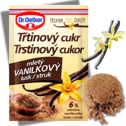 Oetker Třtinový cukr mletý vanilkový lusk 8g