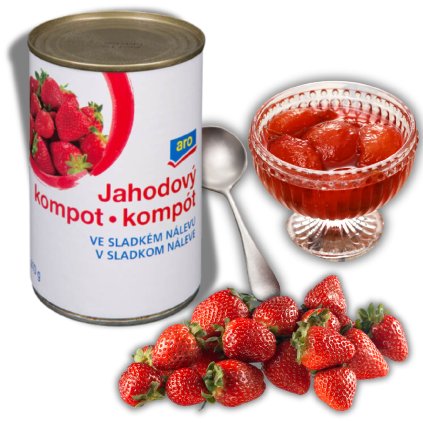 Egyptské jahody, kompot ve sladkém nálevu 425g