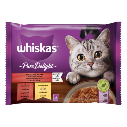 370538 whiskas pure delight klasik v zele kapsicka pro kocky 4 x 85 g