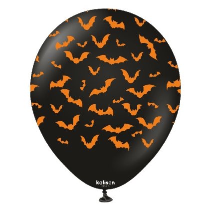 0033427 balonky halloween netopyri cerne s potiskem 30 cm 25 ks 600