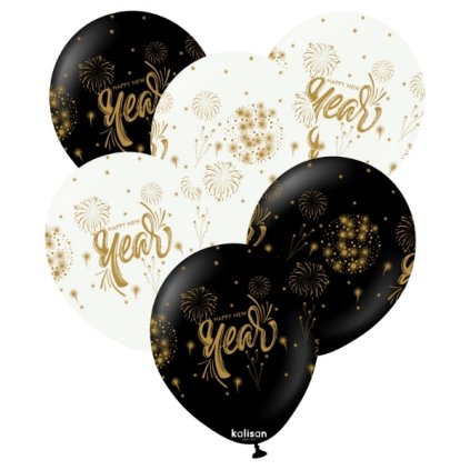 0033434 balonky happy new year s ohnostrojem 30 cm 25 ks 600