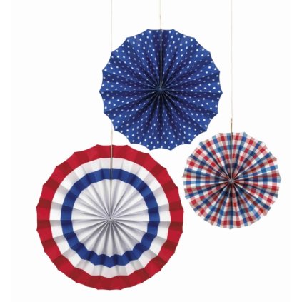 0032156 dekoracni rozety usa cervena bila a modra 3 ks 600