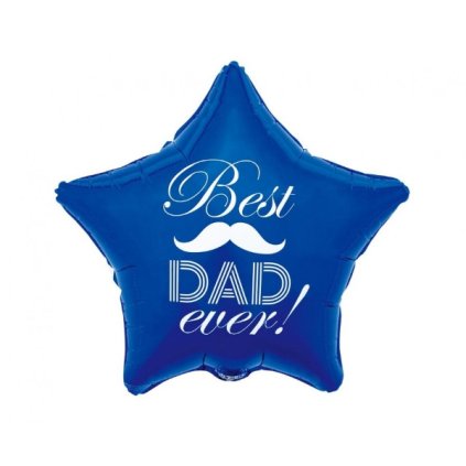 0033062 foliovy balonek best dad ever hvezda 48 cm 600