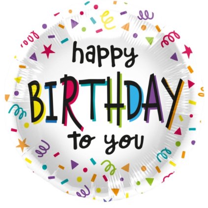 0029783 foliovy balonek happy birthday to you konfety a serpentiny 45 cm 600