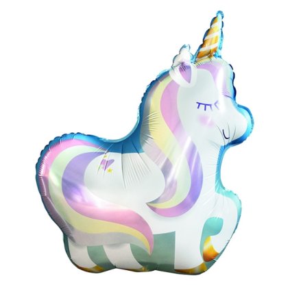 0032708 foliovy balonek holograficky jednorozec 80 x 60 cm 600