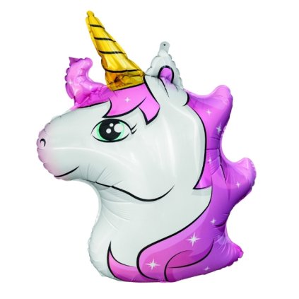 0032827 foliovy balonek jednorozec s ruzovou hrivou 70 x 49 cm 600