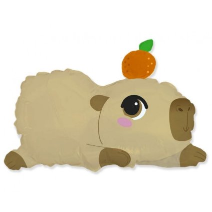 0033169 foliovy balonek kapybara s pomerancem 68 x 58 cm 600