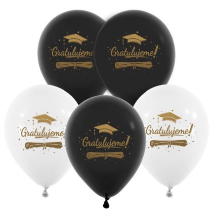 0030647 latexove balonky gratulujeme k ukonceni studia 5 ks 600