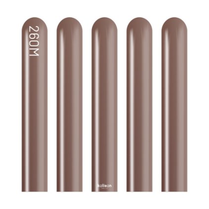 0032434 modelovaci balonky hnede mirror chocolate 260m 50 ks 600