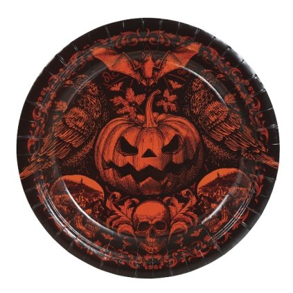 0033632 papirove talirky gothic pumpkin 23 cm 6 ks 600