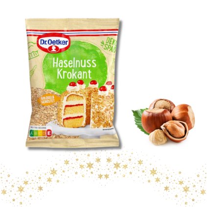 Pražené, sekané lískové ořechy v cukru - krokant 100g