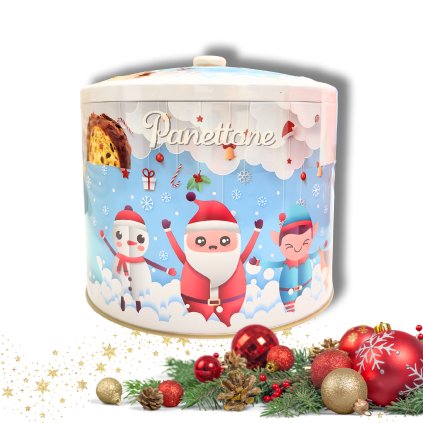 Vánoční Panettone v plechové dóze 750g – Vánoce na sněhu