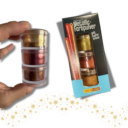 Zlatý prach povrchový i do krémů, potravinářské třpytky 3 x 2g