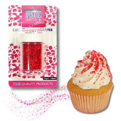 Sypání Glitter Flakes - červené 7g